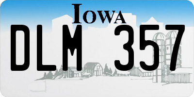 IA license plate DLM357