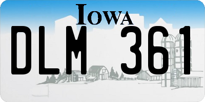 IA license plate DLM361