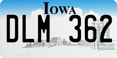 IA license plate DLM362