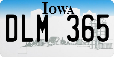 IA license plate DLM365