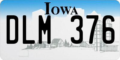 IA license plate DLM376