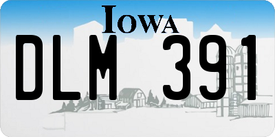 IA license plate DLM391