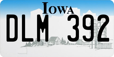 IA license plate DLM392