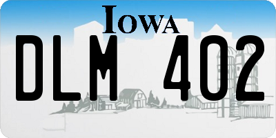 IA license plate DLM402