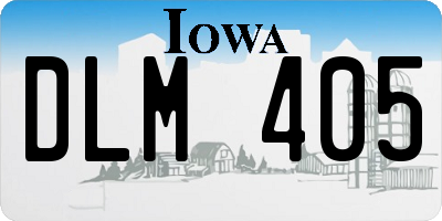 IA license plate DLM405