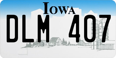 IA license plate DLM407