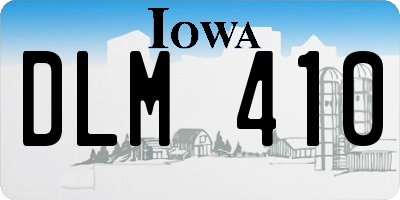 IA license plate DLM410