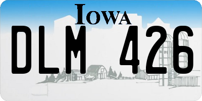 IA license plate DLM426