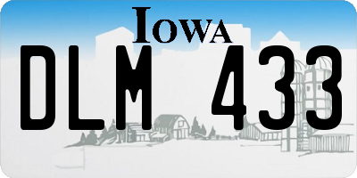 IA license plate DLM433
