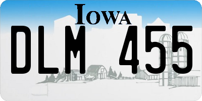 IA license plate DLM455