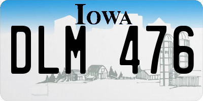 IA license plate DLM476