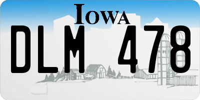 IA license plate DLM478