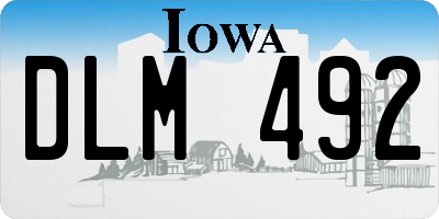 IA license plate DLM492