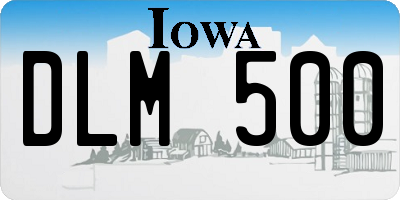 IA license plate DLM500