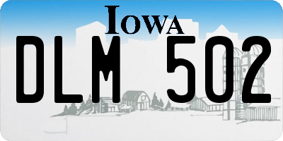 IA license plate DLM502