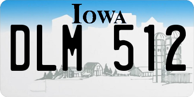IA license plate DLM512