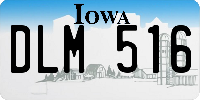 IA license plate DLM516