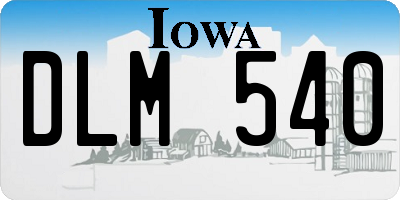 IA license plate DLM540