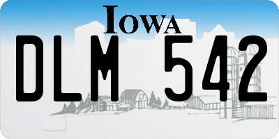 IA license plate DLM542