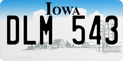 IA license plate DLM543