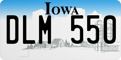 IA license plate DLM550