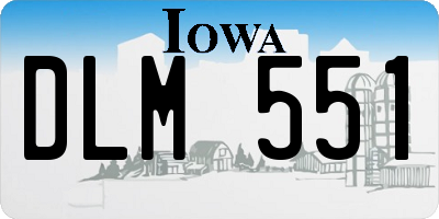 IA license plate DLM551
