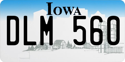 IA license plate DLM560