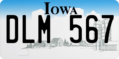 IA license plate DLM567