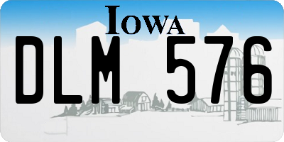 IA license plate DLM576