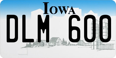IA license plate DLM600