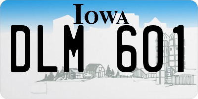 IA license plate DLM601