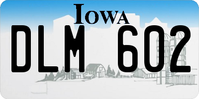 IA license plate DLM602