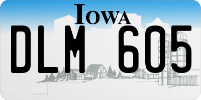 IA license plate DLM605