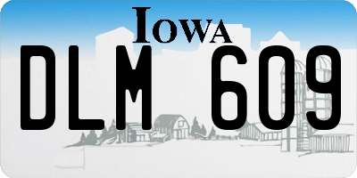 IA license plate DLM609