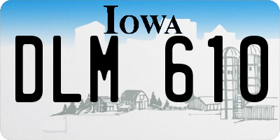 IA license plate DLM610