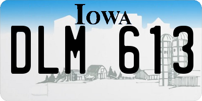 IA license plate DLM613