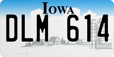 IA license plate DLM614