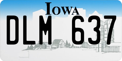 IA license plate DLM637