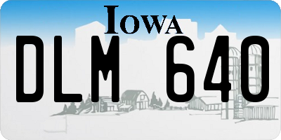 IA license plate DLM640