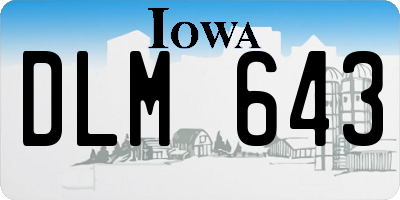 IA license plate DLM643