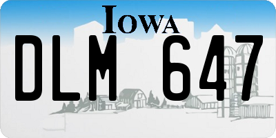 IA license plate DLM647