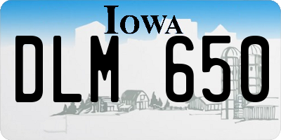 IA license plate DLM650