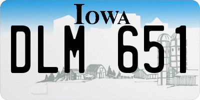 IA license plate DLM651