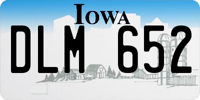 IA license plate DLM652