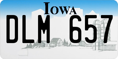 IA license plate DLM657