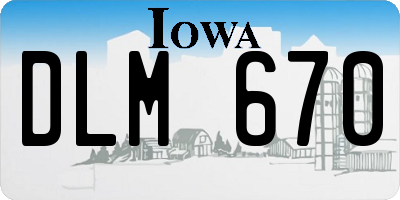 IA license plate DLM670