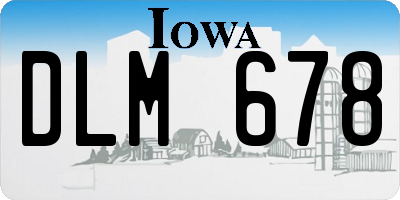 IA license plate DLM678