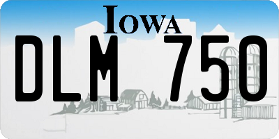 IA license plate DLM750
