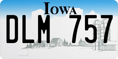 IA license plate DLM757