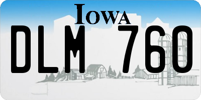 IA license plate DLM760